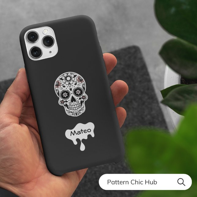 Socker Skullblommor Halloween Cute Benice Black (Skapare uppladdad)