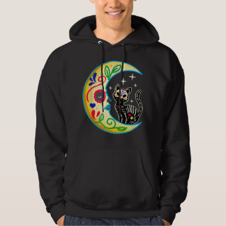 Socker Skullkatt Måne Halloween Day of the dead Hoodie