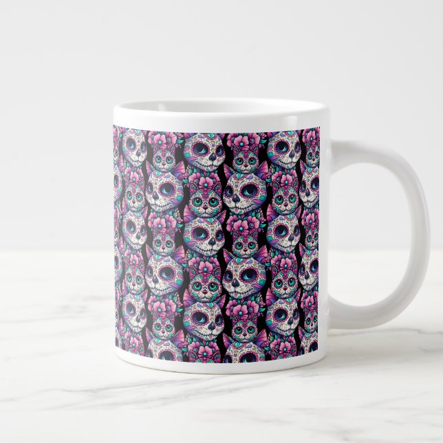 Socker Skullkatt Mönster Jumbo Mugg (Höger)