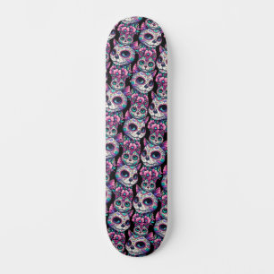 Socker Skullkatt Mönster Mini Skateboard Bräda 18,5 Cm