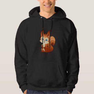 Socker Söt Ekorre Med Stora Ögon Hoodie
