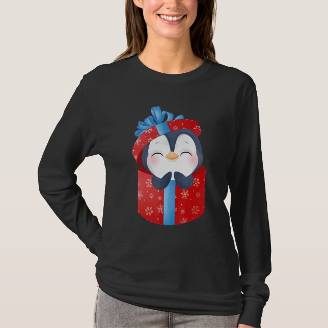 Socker söt pingvin t shirt (Framsida)