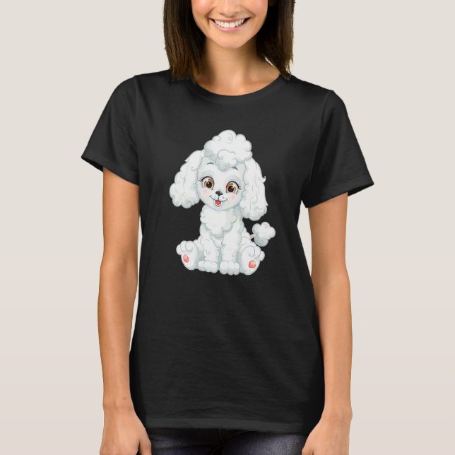 Socker Söt Pudel   T Shirt (Framsida)