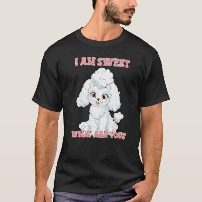 Socker Söt Pudel   T Shirt (Framsida)