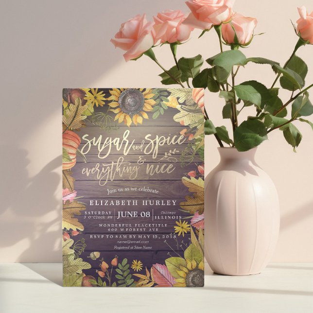 Socker & spice & Allt fint, höstbabyskal Inbjudningar (Skapare uppladdad)