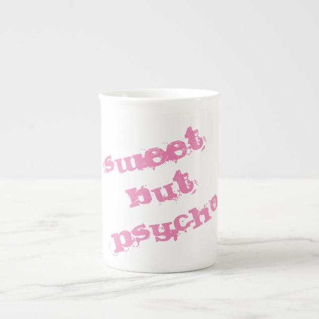 Socker, spis och lätt obärgad benporslin mugg (Framsidan)