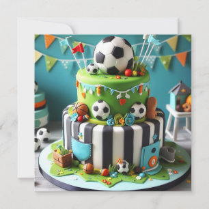 SOCKER SPORTER THEMED BIRTHDAY CAKE INBJUDNINGAR