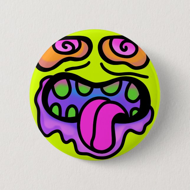Socker Zombie Pop Art Pin Knapp (Framsida)