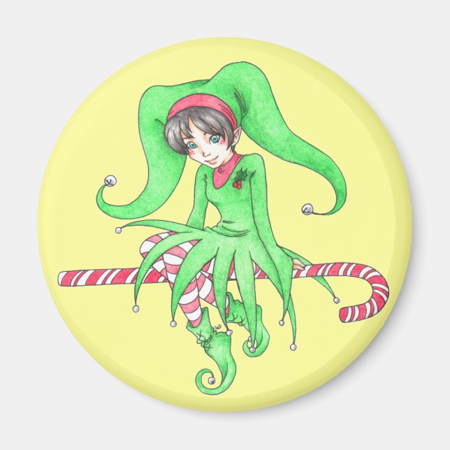 Sockerbitsälg Julmagnet Magnet (Framsidan)