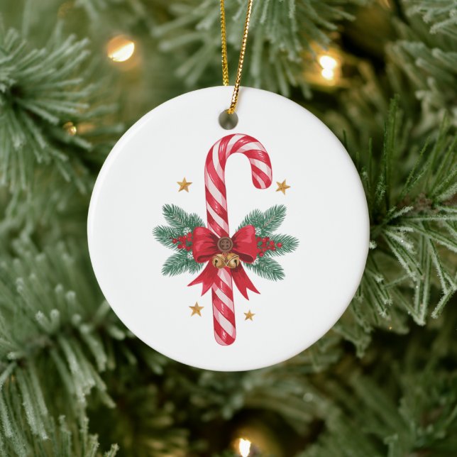 Sockerbitsjulslinga Vattenfärg Jul Högtid Julgransprydnad Keramik (Träd)