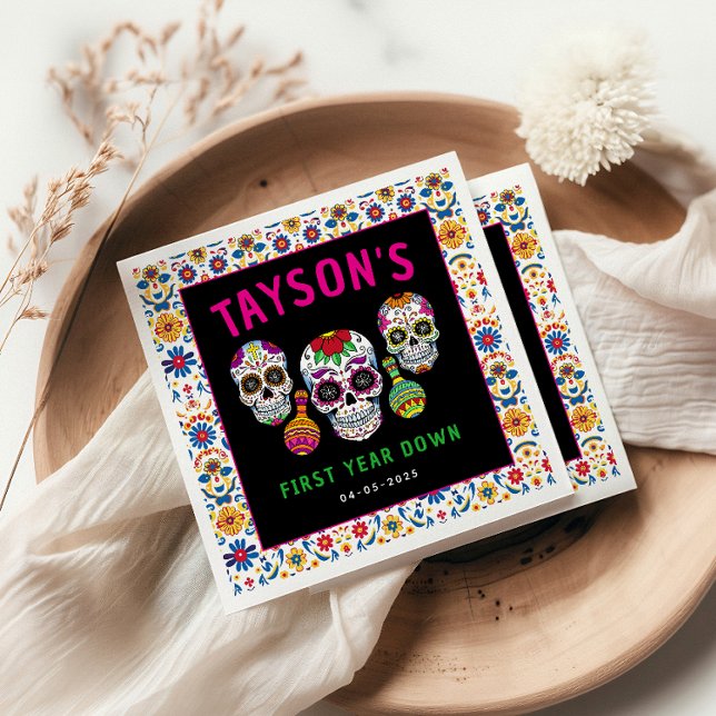 Sockerdagen 1:a födelsedagen Party Colorful Día, D Pappersservett (Skapare uppladdad)