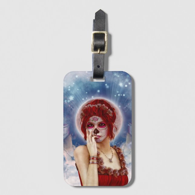 Sockerdocka day of the dead bagagebricka (Framsida vertikal)