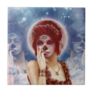 Sockerdocka day of the dead kakelplatta