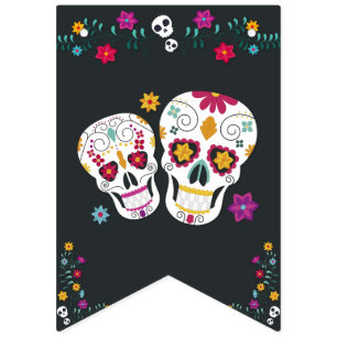 SockerDöskallar Dia de los Muertos Theme Vimplar