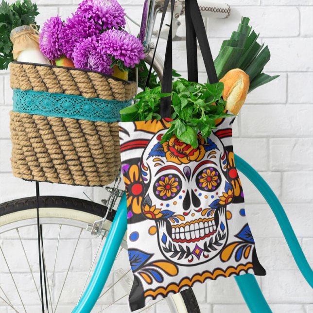 SockerDöskallar Helgdagar Mönster över utskrift Tygkasse (Sugar Skulls Holidays Pattern All Over Print Tote Bag)