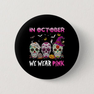 SockerDöskallar i oktober Bära Rosa bröstcancer Knapp