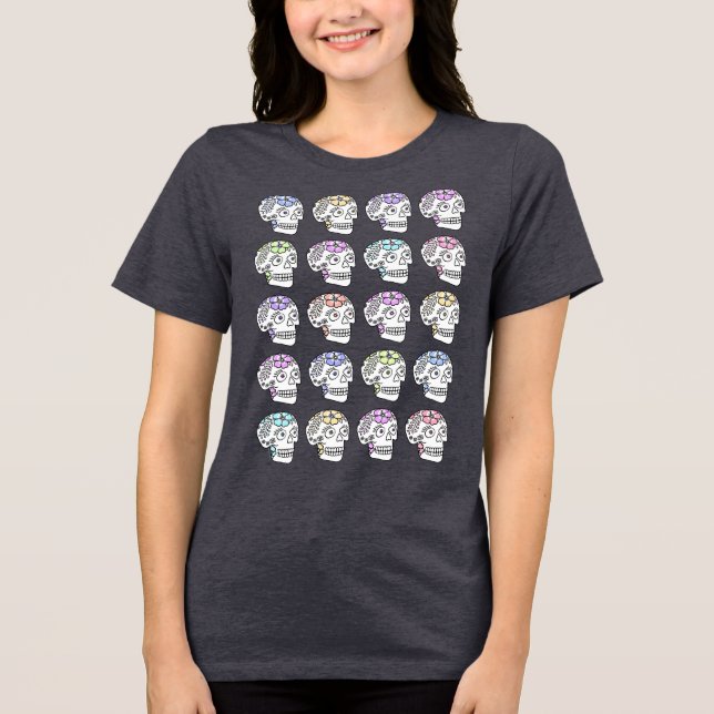 SockerDöskallar med blommor T Shirt (Framsida)