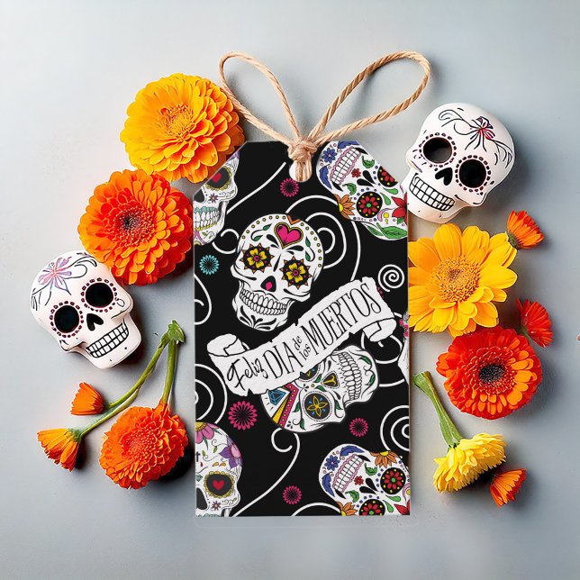 SockerDöskallar och Swirls Black ID725 Presentetikett (Skapare uppladdad)