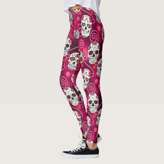 SockerDöskallar och Swirls Ro Red ID725 Leggings (Vänster)