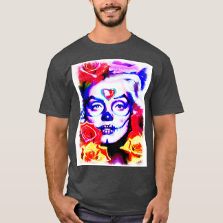 Sockerflicka med gult och röd ros t shirt