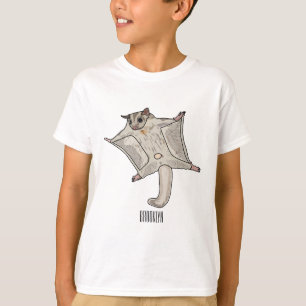 Sockerflygande pungdjursillustration i tecknad sti t shirt