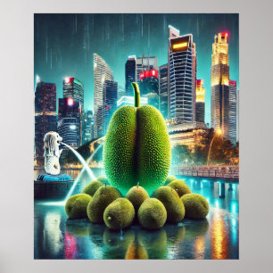Sockerfrukt i Marina Bay - Iconic Singapore Scene Poster