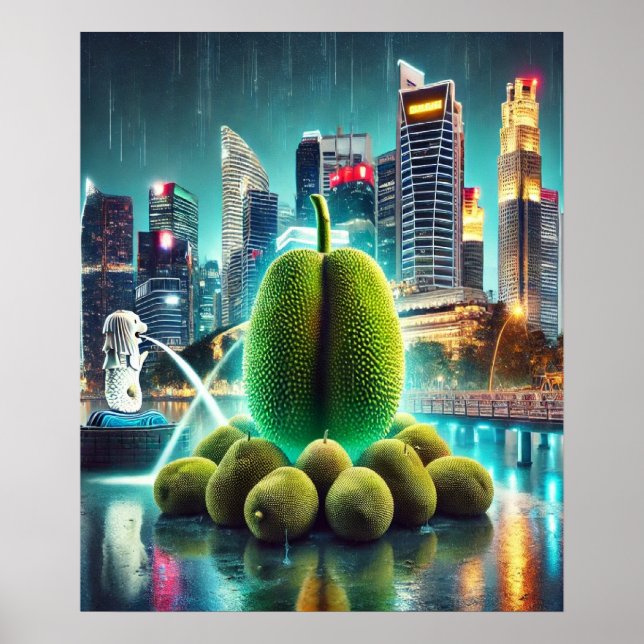 Sockerfrukt i Marina Bay - Iconic Singapore Scene Poster (Framsidan)