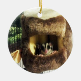 Sockerglider i Hårig Träd Lastbil Hanging Bed Julgransprydnad Keramik