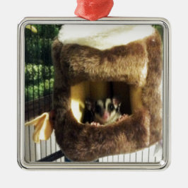 Sockerglider i Hårig Träd Lastbil Hanging Bed Julgransprydnad Metall