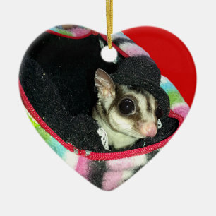 Sockerglider med hatt julgransprydnad keramik