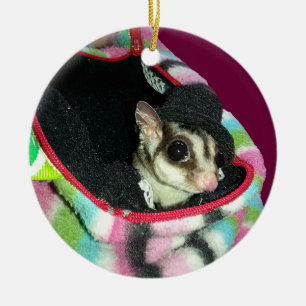 Sockerglider med hatt julgransprydnad keramik