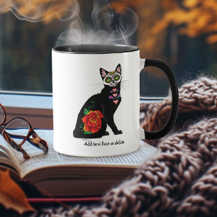 Sockerhaltig svart katt mugg