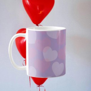 Sockerhjärta Klassiska rosa & vita hjärtan Kaffemugg