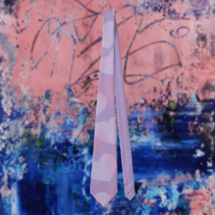 Sockerhjärta   Lavendel Hjärtmönster Slips