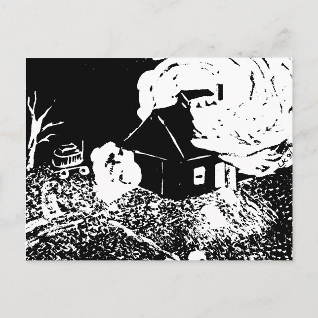 Sockerhus på nattvykort vykort (Framsida)