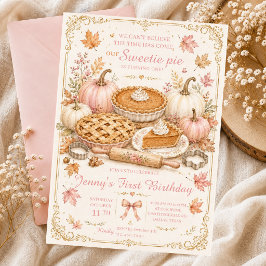 sockerkaka till höstfödelsedag med pumpa rosa slin inbjudningar