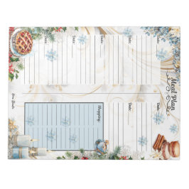 Sockerkakad 7-dagars måltidsplanering anteckningsblock