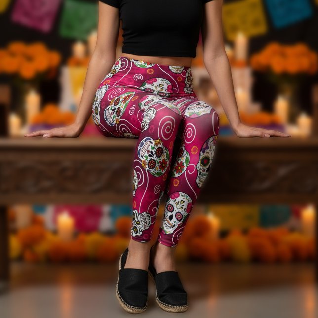 Sockerkallar och virvlar Rose Red ID725 Leggings (Skapare uppladdad)