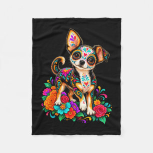 Sockerkalle chihuahua hund konst fleecefilt