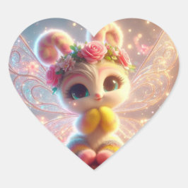 Sockerkatt Butterfly Hjärtformat Klistermärke
