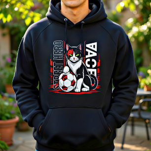 Sockerkattgrafik för coola fotbollsentusiaster hoodie