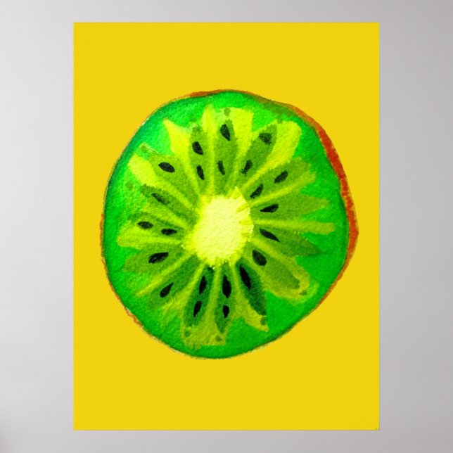Sockerkonst, klar kiwi-frukt, ursprunglig vattenfä poster (Framsidan)