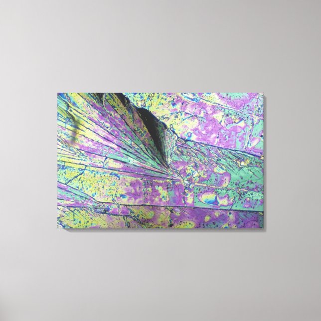 Sockerkristaller visade i polariserat ljus canvastryck (Framsida)