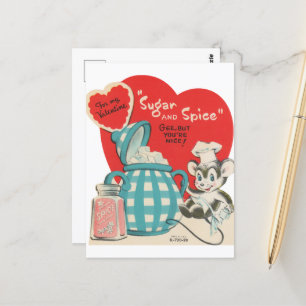 Sockerkrydda från vintage av ljus Valentine Vykort