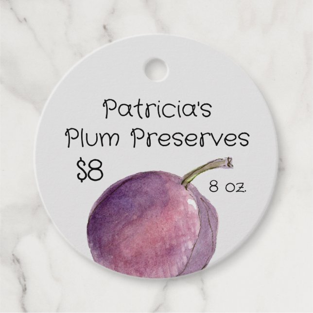 Sockerkulör av plommon, Pris Märkre Gåvor Etiketter (Framsida)