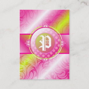 sockerMonogram för limefrukt 311-Pink Visitkort