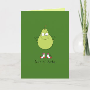 Sockerpäron - roligt Pear Pun Card Kort