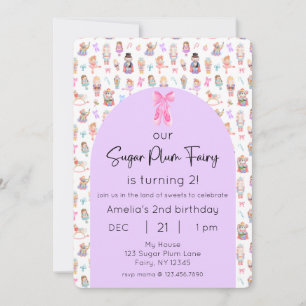 Sockerplommon Fairy Nutcracker Birthday Photo Inbjudningar