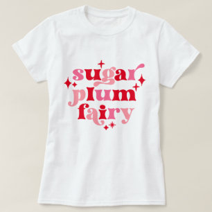 Sockerplommon - Fairy Typography Art Rosa & Red T Shirt