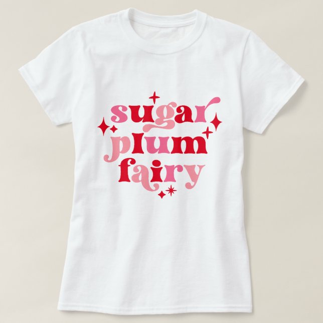 Sockerplommon - Fairy Typography Art Rosa & Red T Shirt (Design framsida)